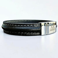 Pulsera de Cuero Plano cosido para Hombre
