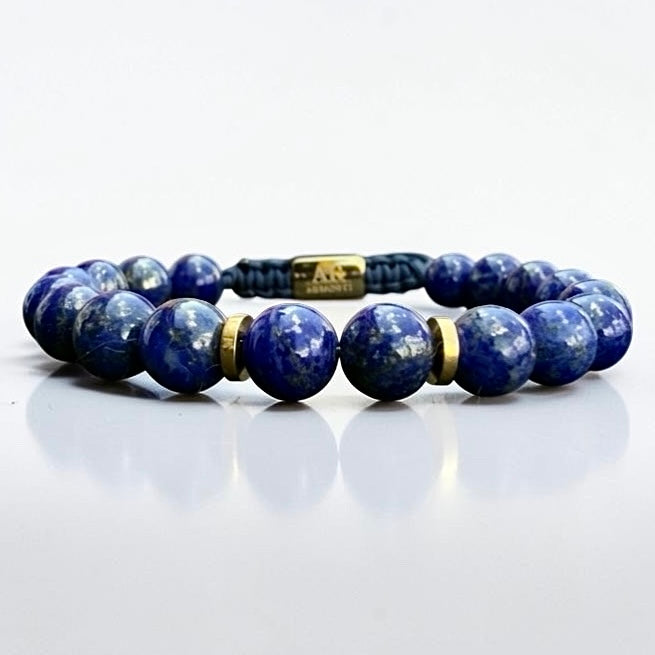 Men's 8mm Natural Lapis Lazuli Bracelet