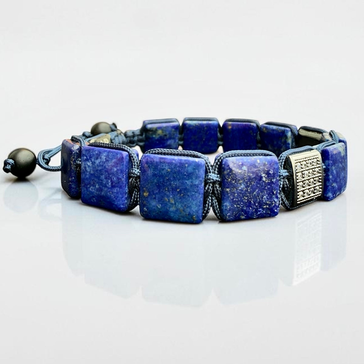 Pulsera de Lapislázuli Natural Cuadrada para Hombre