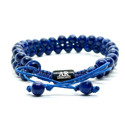 Pulsera de piedra doble natural LAPISLÁZULI para hombre