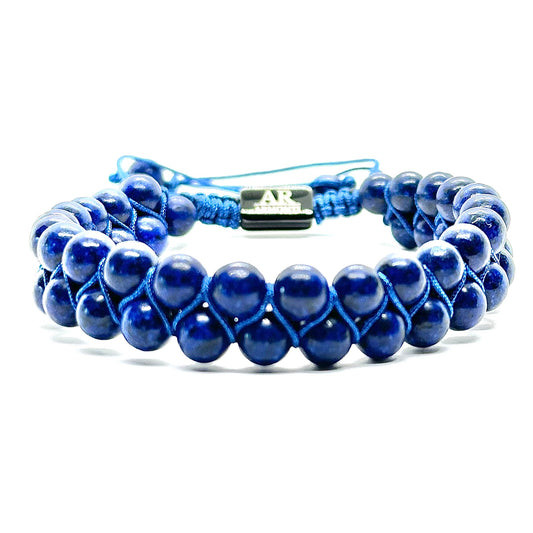 Pulsera de piedra doble natural LAPISLÁZULI para hombre