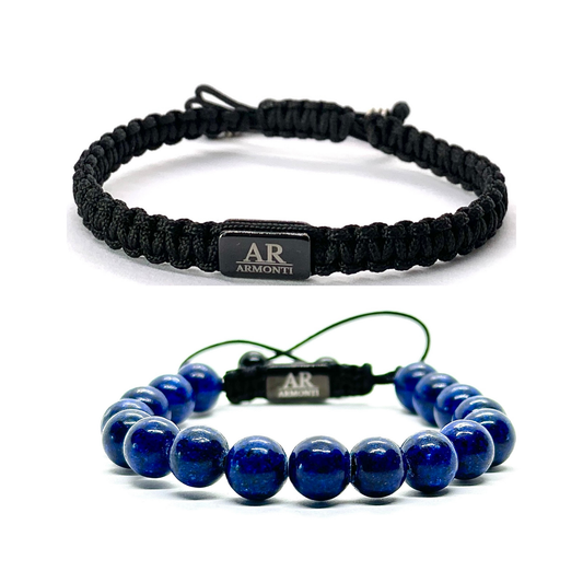 Pulsera Lapislázuli y Macramé Negro: Sabiduría, Poder y Estilo Sofisticado