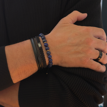 Lapis Lazuli and Black Macramé Bracelet: Wisdom, Power, and Sophisticated Style