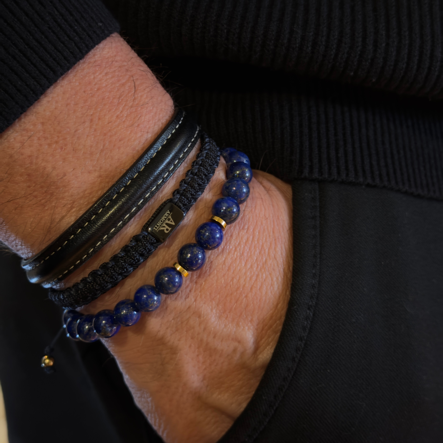Lapis Lazuli and Black Macramé Bracelet: Wisdom, Power, and Sophisticated Style