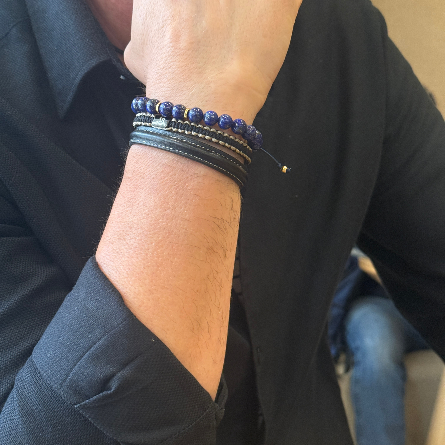 Lapis Lazuli and Black Macramé Bracelet: Wisdom, Power, and Sophisticated Style