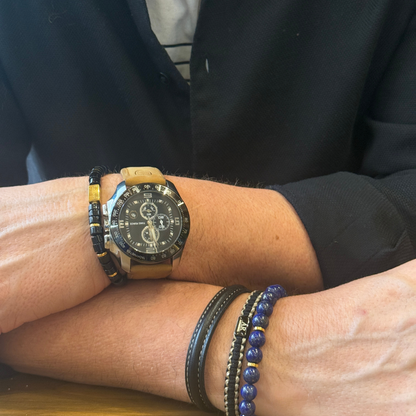 Lapis Lazuli and Black Macramé Bracelet: Wisdom, Power, and Sophisticated Style