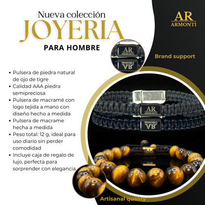Tiger's Eye and Black Macramé Bracelet: Power, Protection, and Exclusive Style