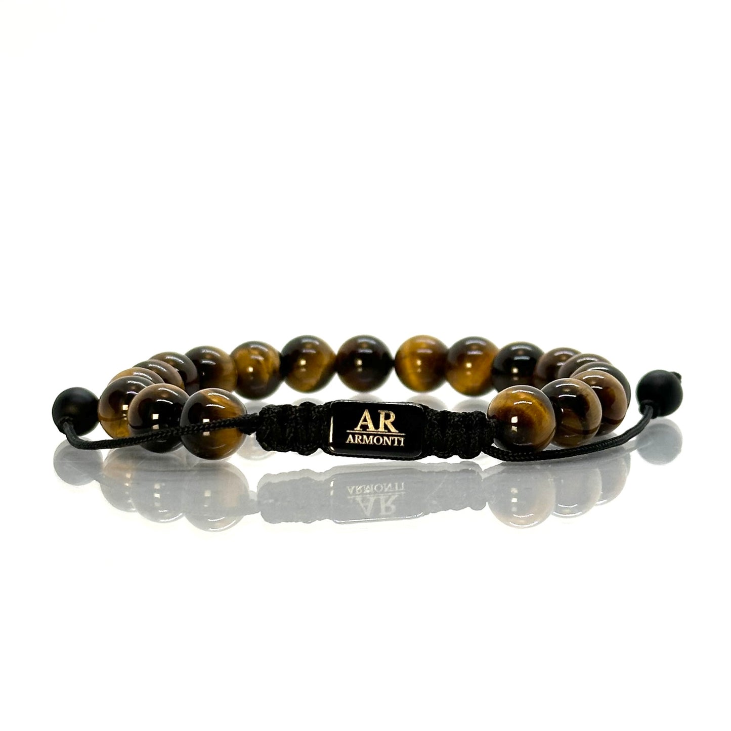 Pulsera de piedra redonda OJO DE TIGRE para hombre