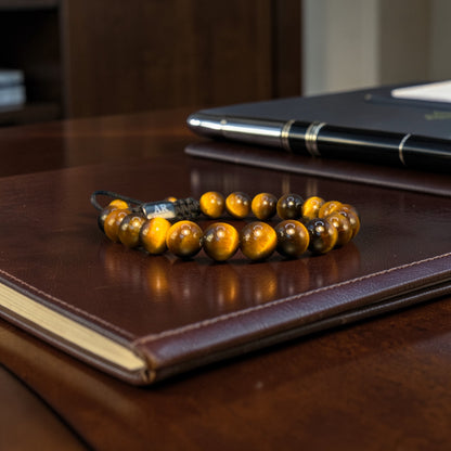 Tiger's Eye and Black Macramé Bracelet: Power, Protection, and Exclusive Style