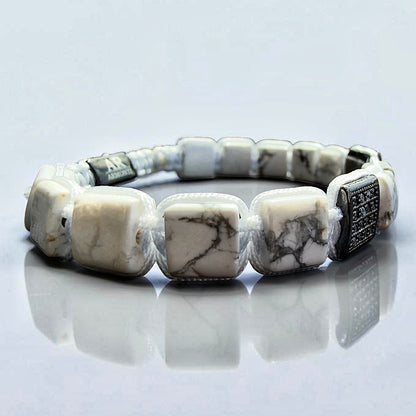 Men's Square Natural Howlite Bracelet