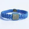 Pulsera de Macramé Azul Turquesa Circonita para Mujer