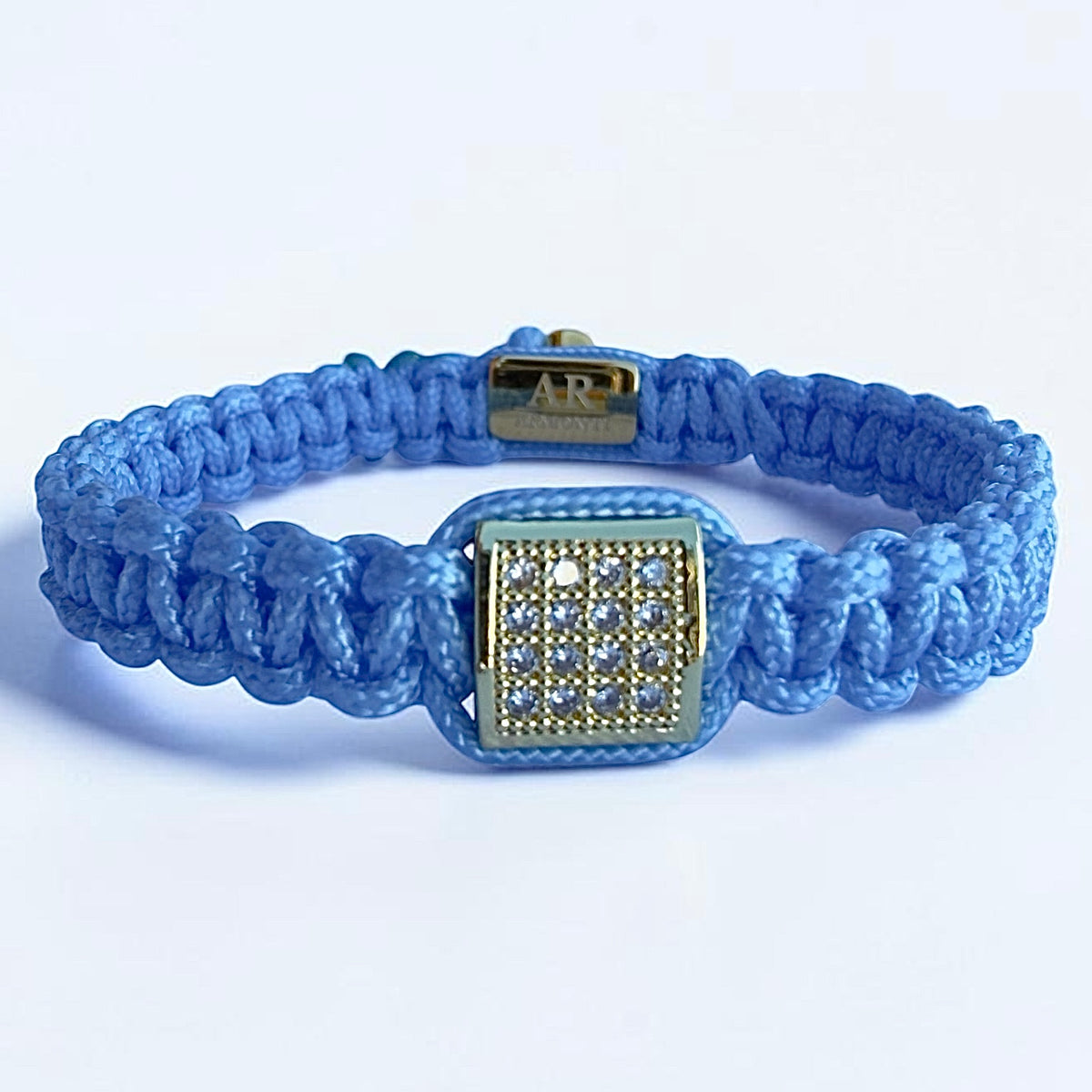 Pulsera de Macramé Azul Turquesa Circonita para Mujer
