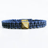Pulsera de Macramé Azul Pirámide oro para Mujer