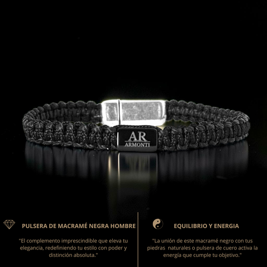 Pulsera MACRAMÉ negra hombre