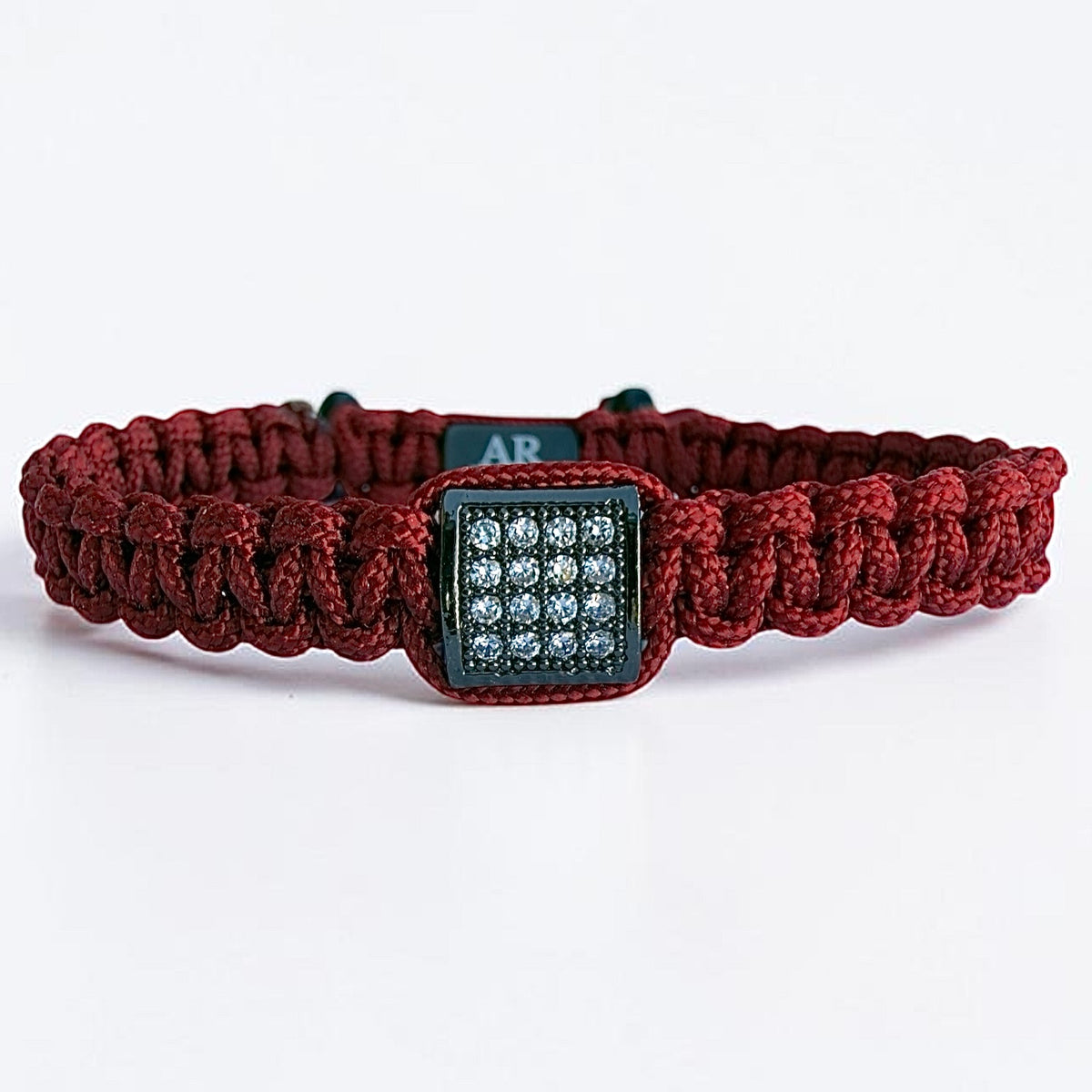 Pulsera de Macramé Roja Circonita para Mujer