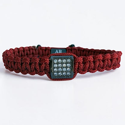 Pulsera de Macramé Roja Circonita para Mujer