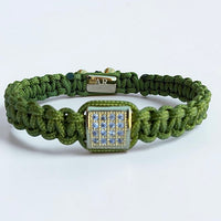 Pulsera de Macramé Verde Circonita para Mujer