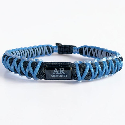 Pulsera Macramé Azul, Negra y Blanca para Hombre