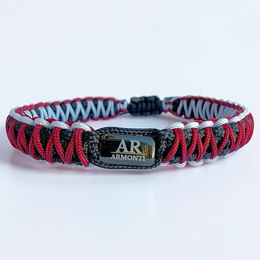 Red, Black and White Macrame Bracelet for men