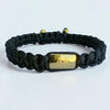 Black Macramé Bracelet with gold logo for Women