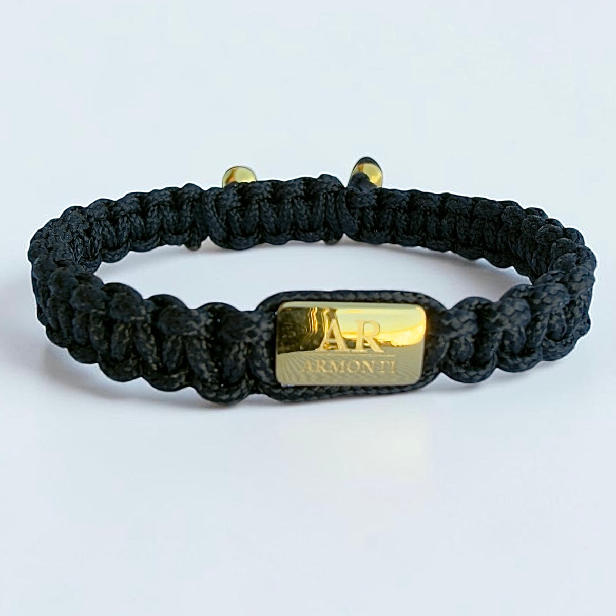 Black Macramé Bracelet with gold logo for Women