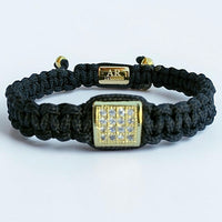 Pulsera de Macramé Negra Circonita para Mujer