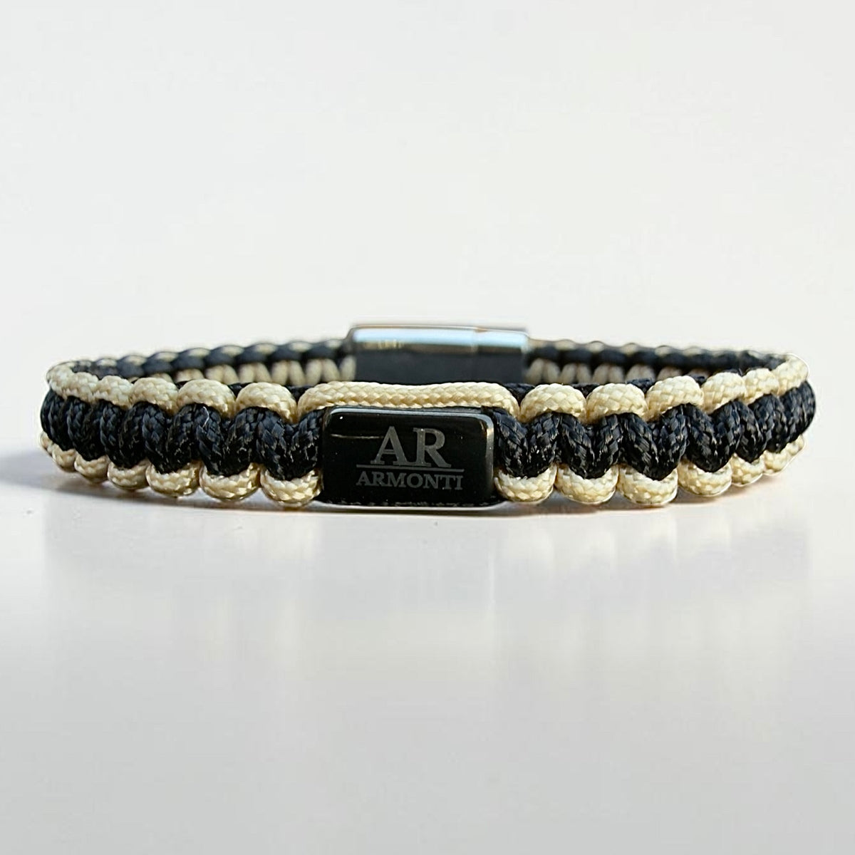Black and Beige Macramé Bracelet for Men