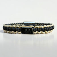 Pulsera Macramé Negra y Beige para hombre