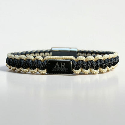 Black and Beige Macramé Bracelet for Men
