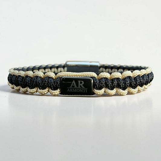Black and Beige Macramé Bracelet for Men