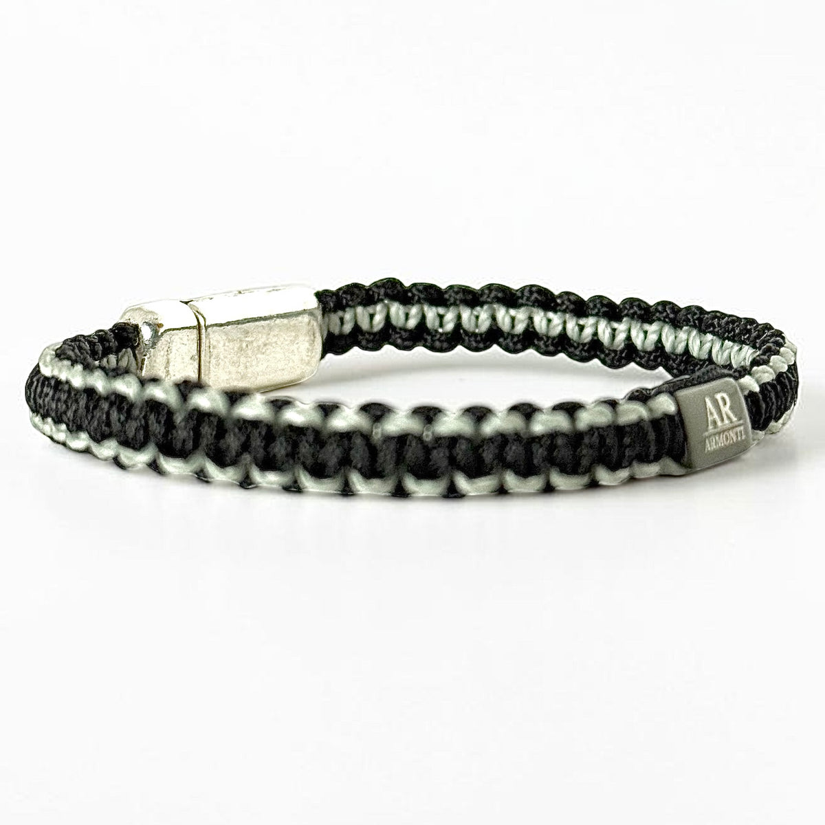 Pulsera Macramé Negra y Gris para hombre