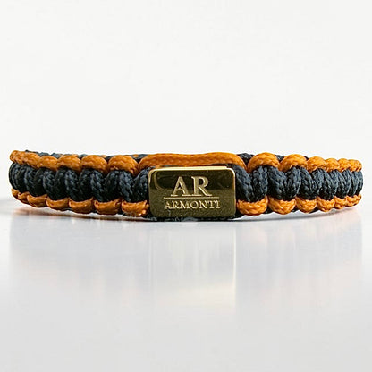 Pulsera de Macramé Negro y Ocre para Hombre