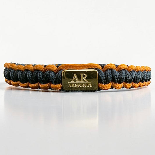 Pulsera de Macramé Negro y Ocre para Hombre