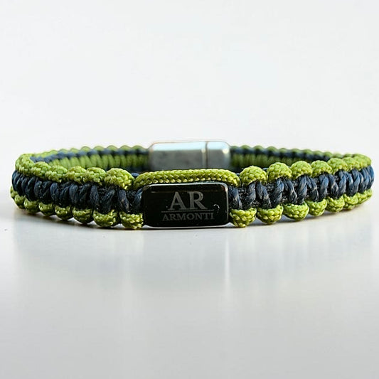 Pulsera de Macramé Negra y Verde para Hombre