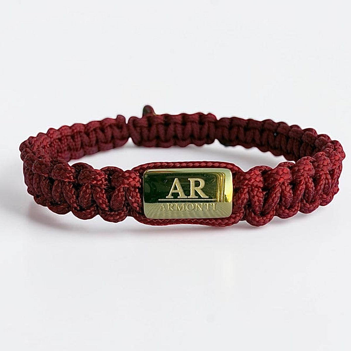 Red Macramé Bracelet with gold logo for Women