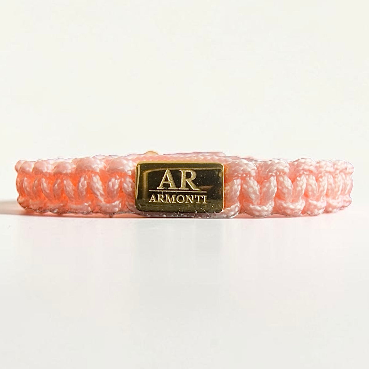 Pulsera de Macramé Rosa logo oro para Mujer