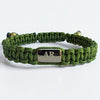 Women's Green Macramé Bracelet with Gold Logo