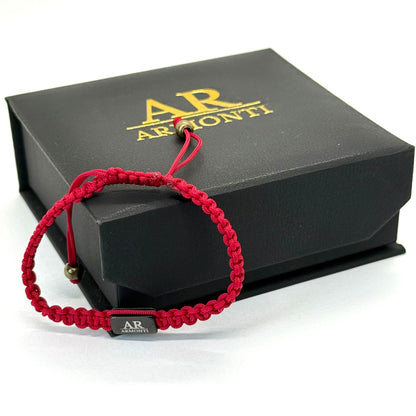 Pulsera MACRAMÉ roja hombre