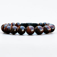 Pulsera de Ojo de Tigre Rojo 8mm ajustable para Hombre