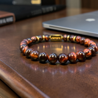 Pulsera de ojo de tigre rojo 6mm